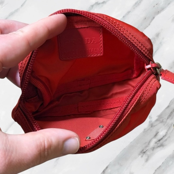 PRADA Necessaire Tessuto Vela Nylon Cosmetic Pouch Set in Rosso Red NWT COA - Picture 6 of 12